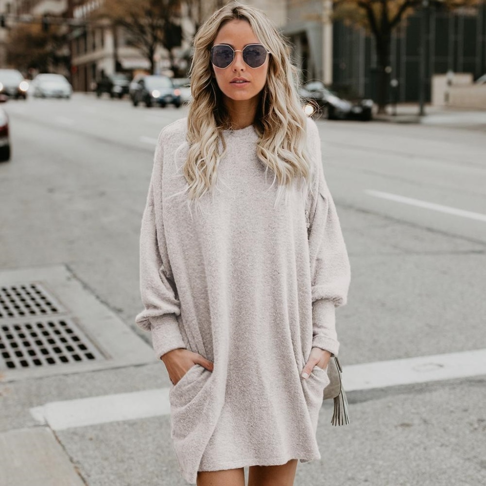 Long  Sleeve Sweater Dress